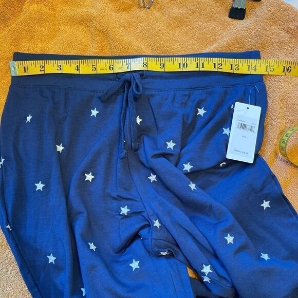 SPLENDID Embroidered Stars Knit Joggers in Blue.Size S - Picture 12 of 12